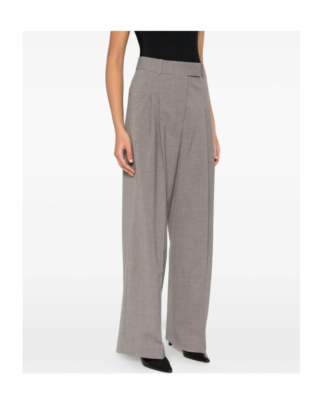 By Malene Birger Gray Cymbaria High-Waist Trousers