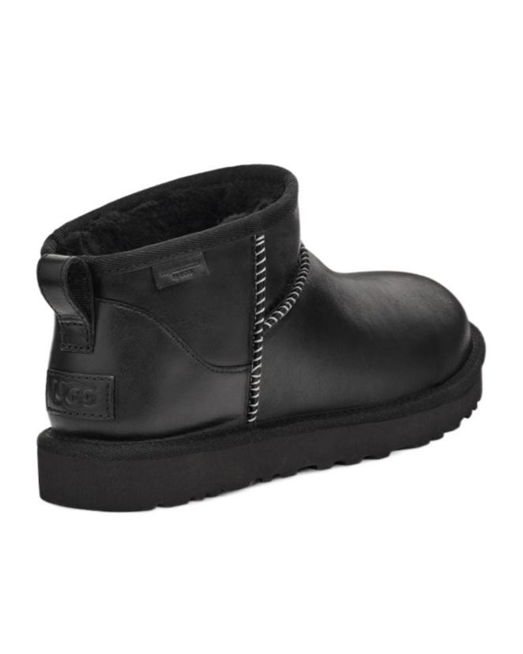 Ugg Black Classic Ultra Mini Lthr Regen Boots for men