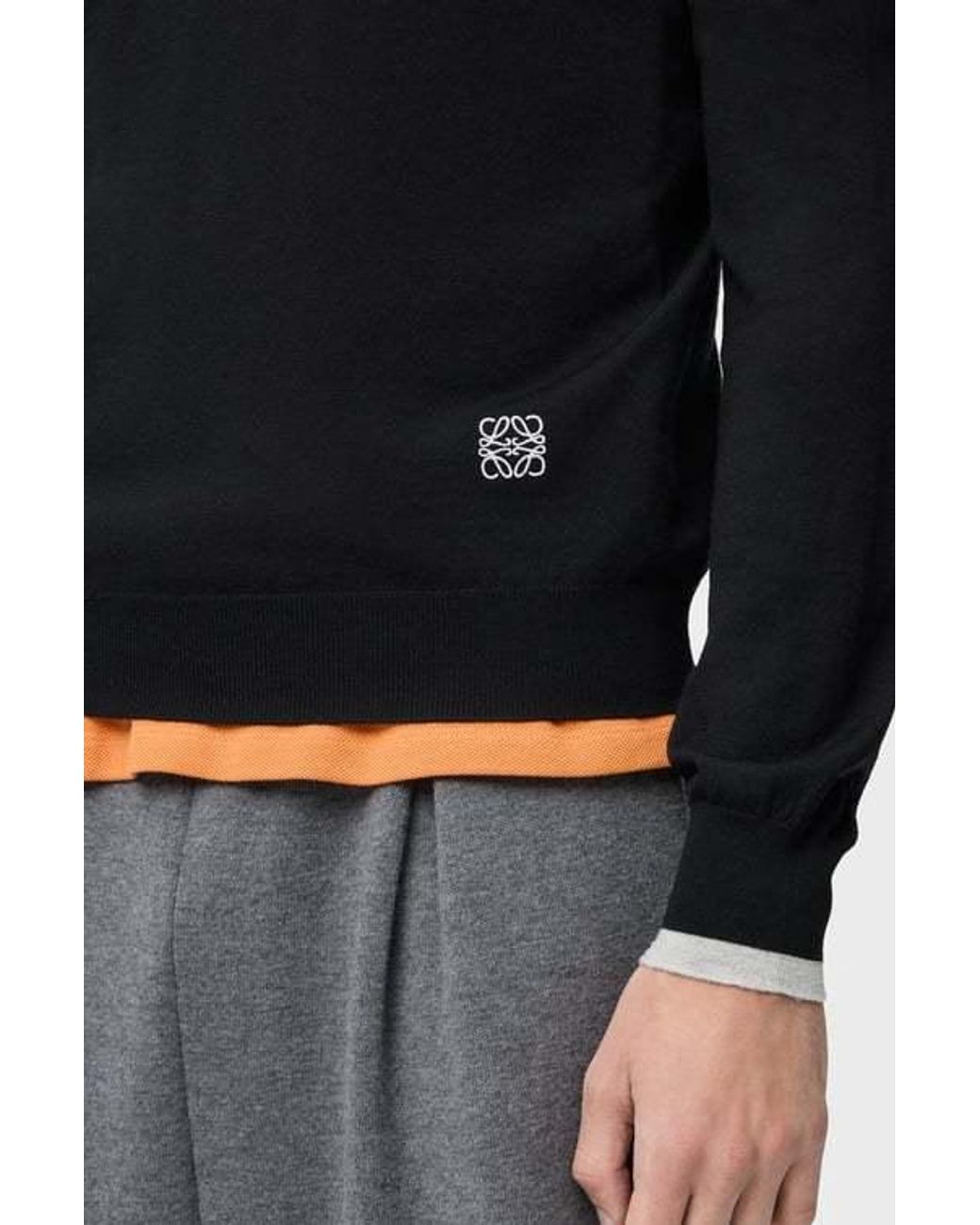 Loewe Black Long-Sleeved Wool Sweater for men