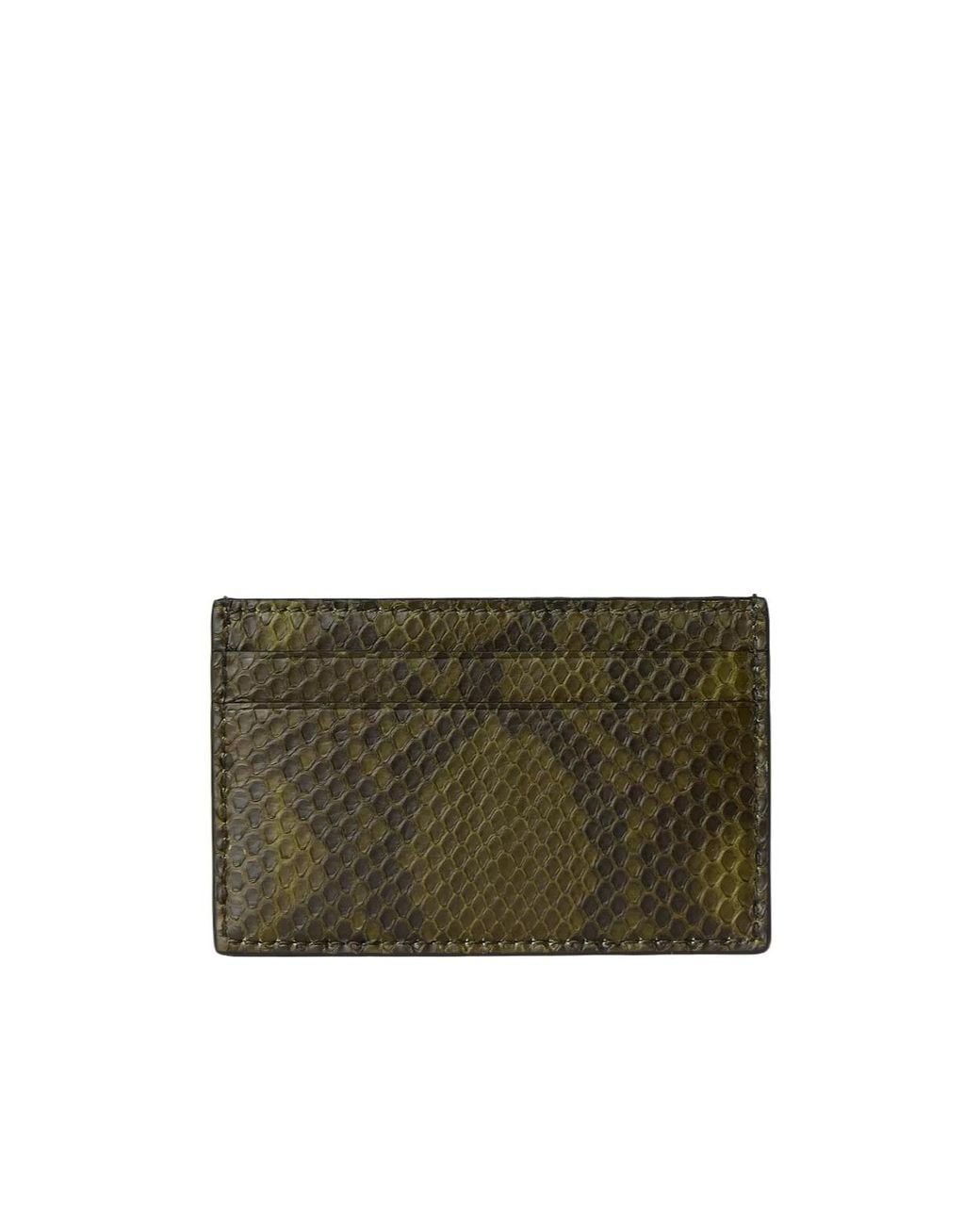 Gucci Green Python Card Case for men