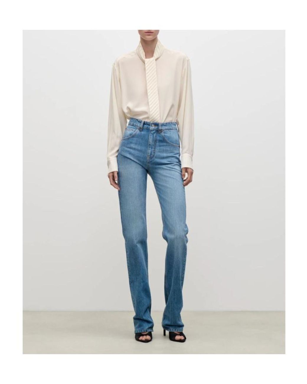 Victoria Beckham Blue Logo Patch Jeans