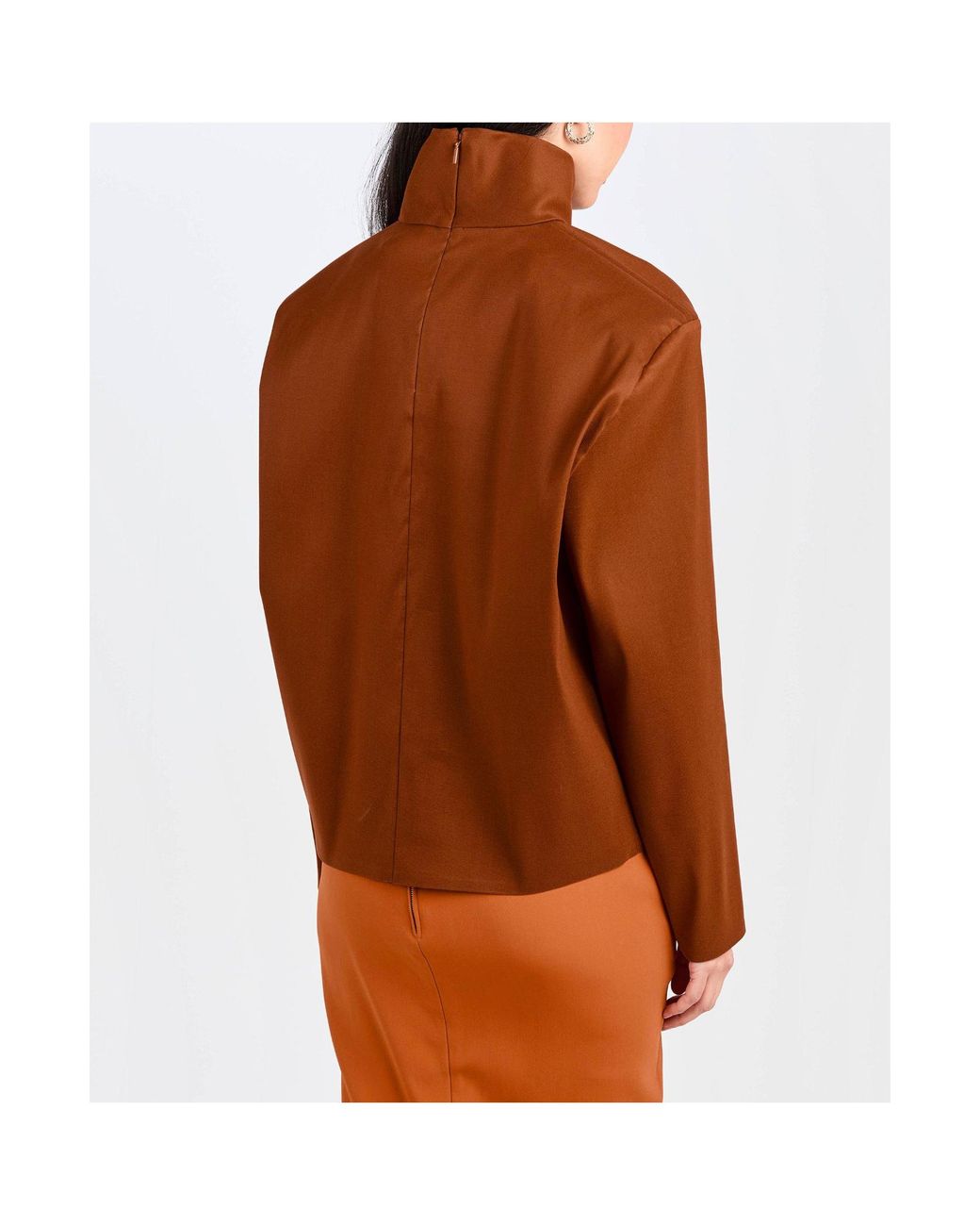 Saint Laurent Brown Solid-Color Versatile Tops