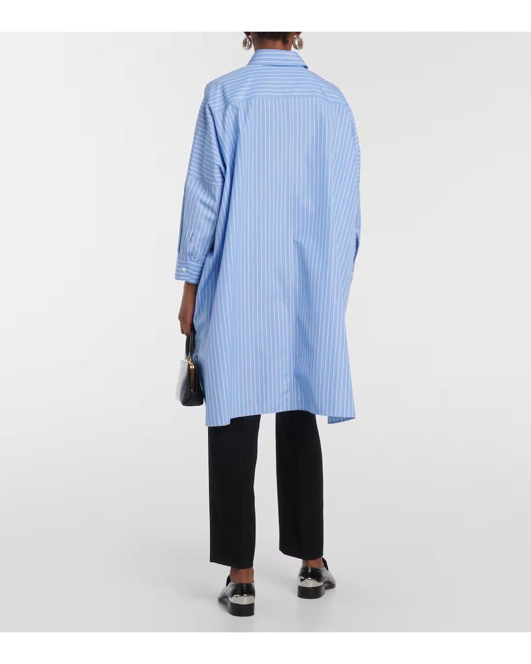Jil Sander Blue Striped Cotton Poplin Shirt