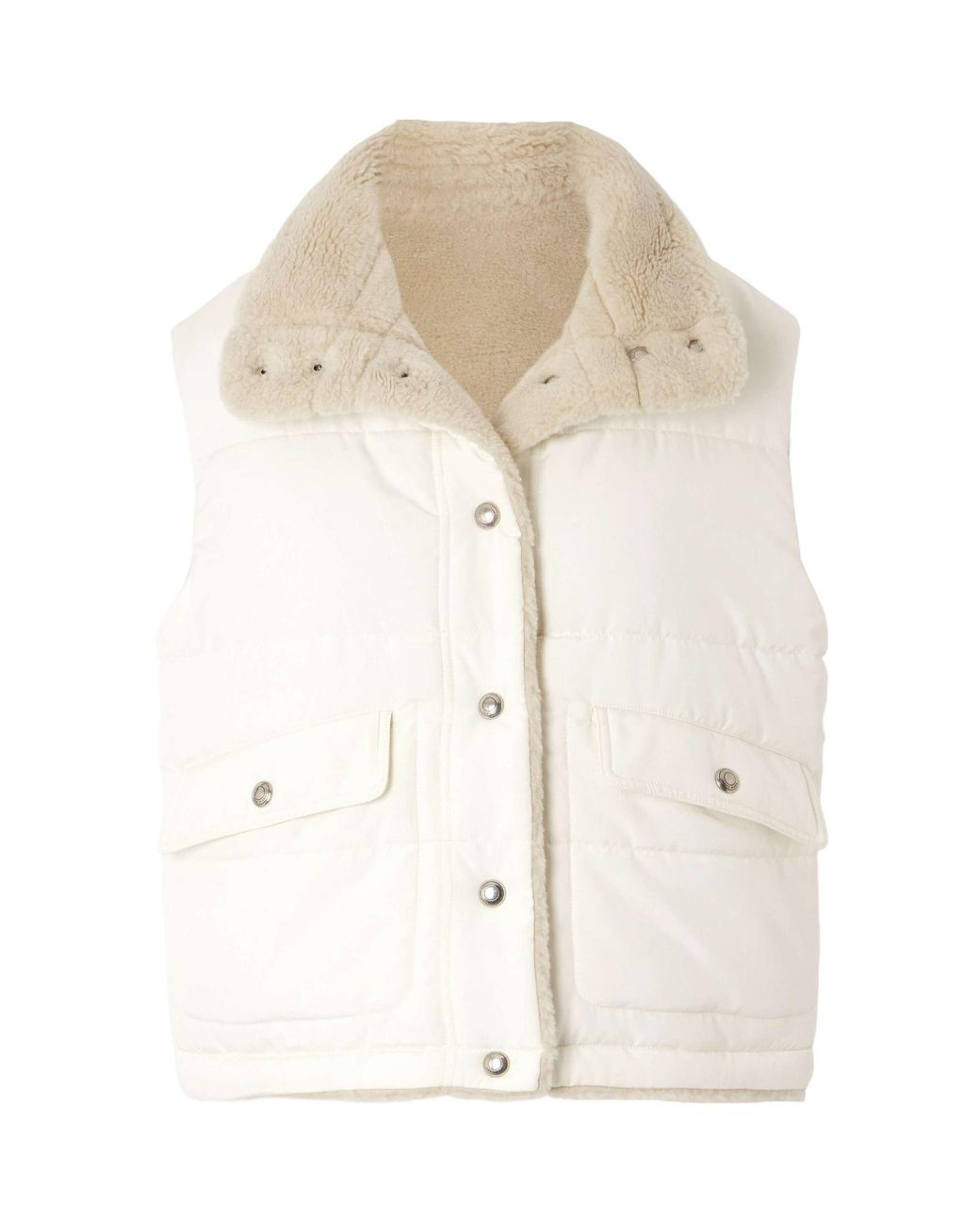 Loro Piana Natural Leone Quilted Shell Vest