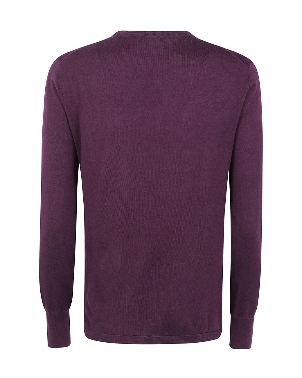 Aspesi Purple Fine Knit Crew Neck Sweater