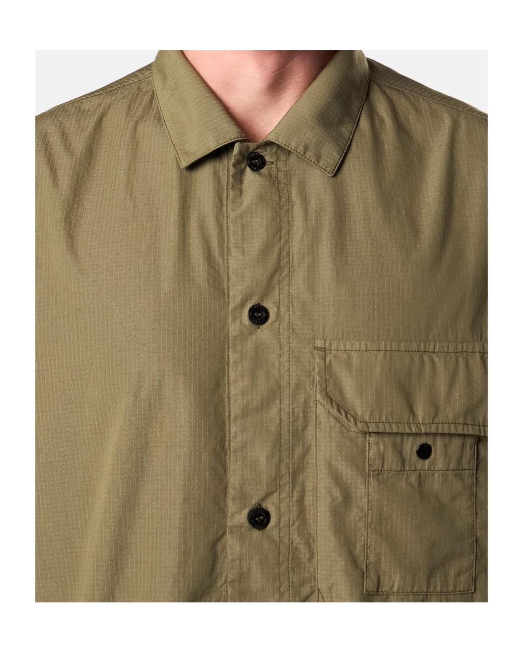 Stone Island Green Buttoned Patch Pocket Shirt for men