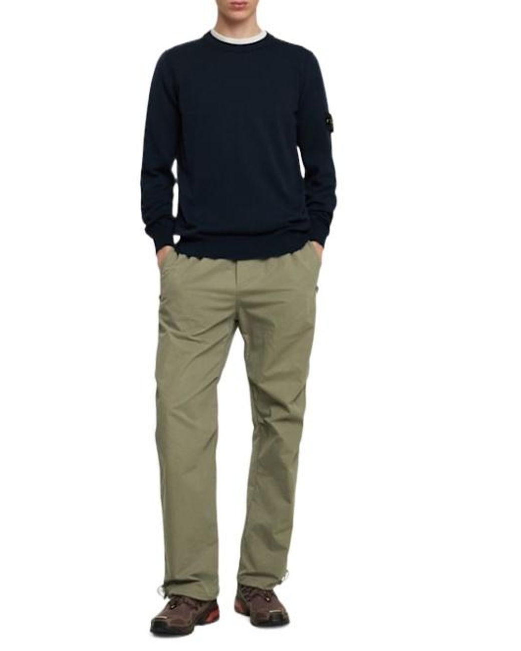 Stone Island Blue Crew Neck Sweatshirt With Long Sleeves for men