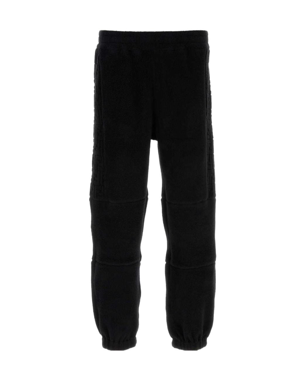 Fendi Black Straight-Leg Elasticated Waistband Terry Trousers for men