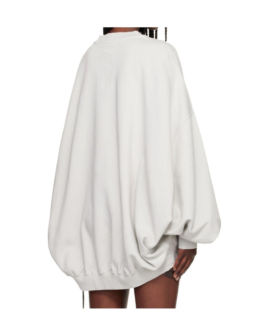 Rick Owens White Oversized-Sleeve Sweatshirt
