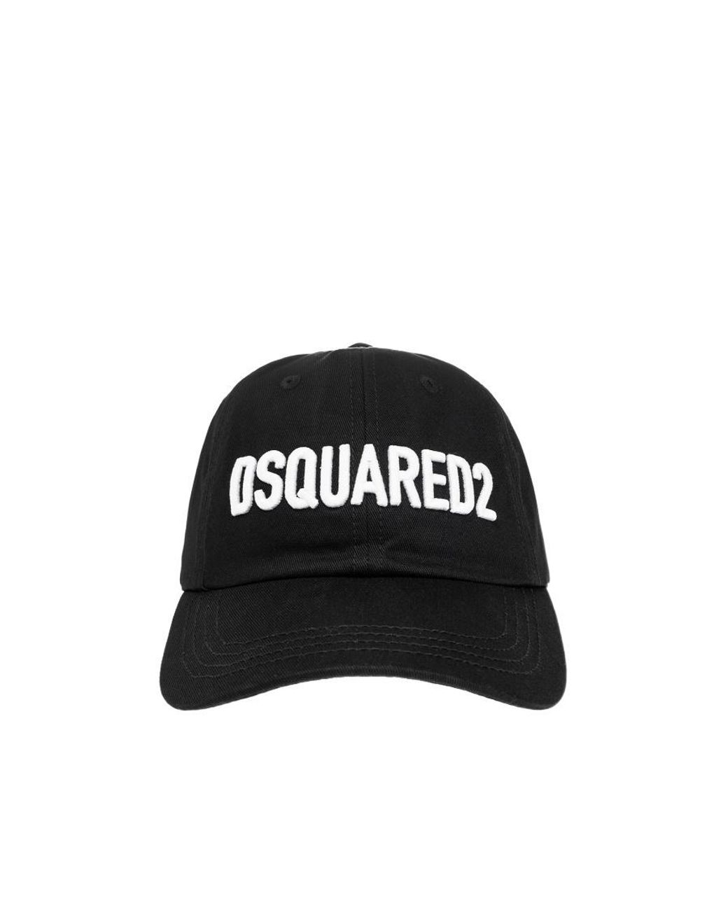 DSquared² Black Logo Embroidered Baseball Cap for men