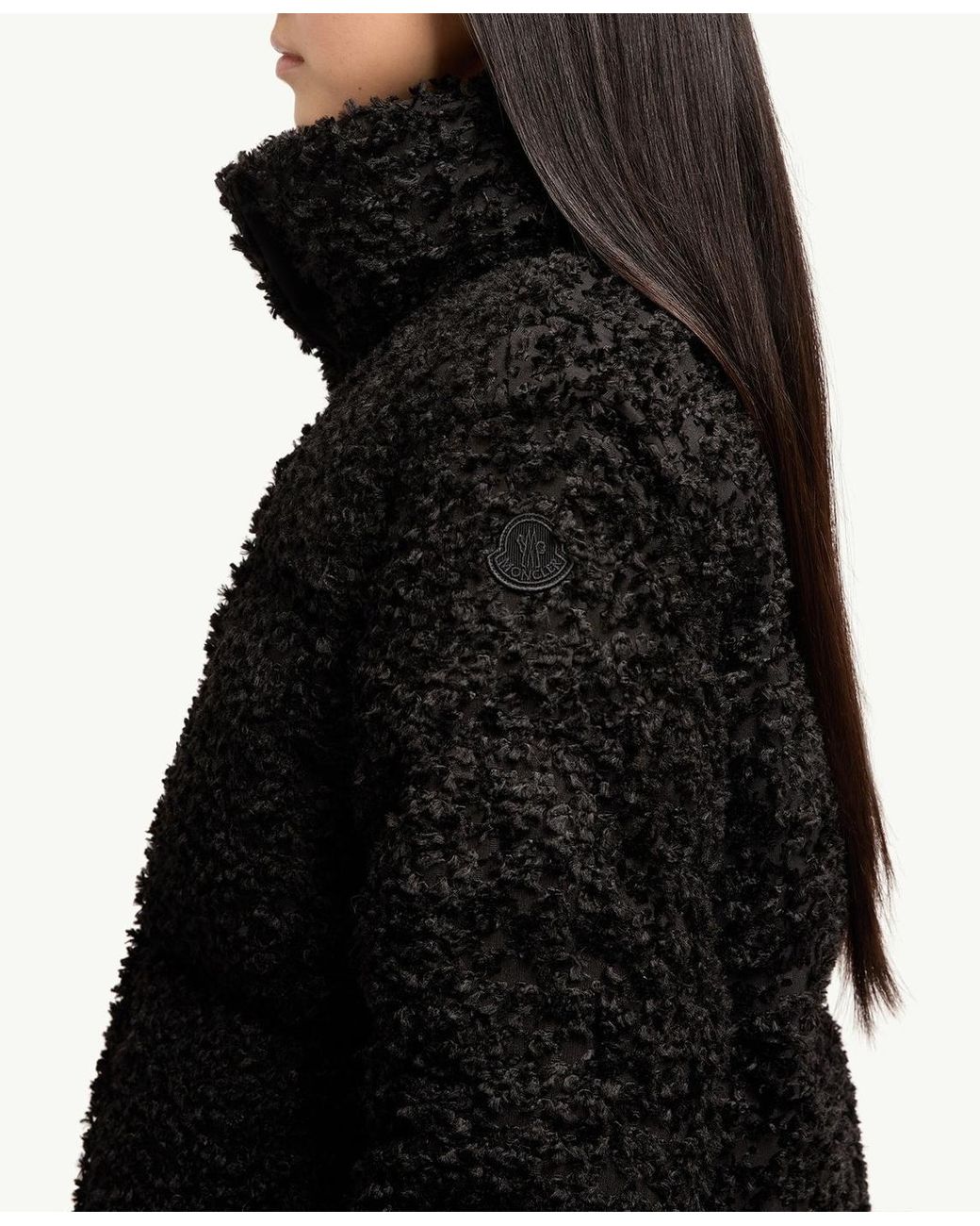 Moncler Black Sittelles Bouclé Down Jacket