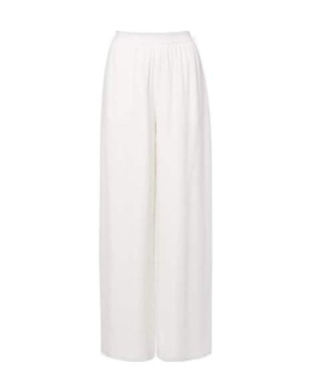Oscar de la Renta White Mid-Rise Silk Straight Pants
