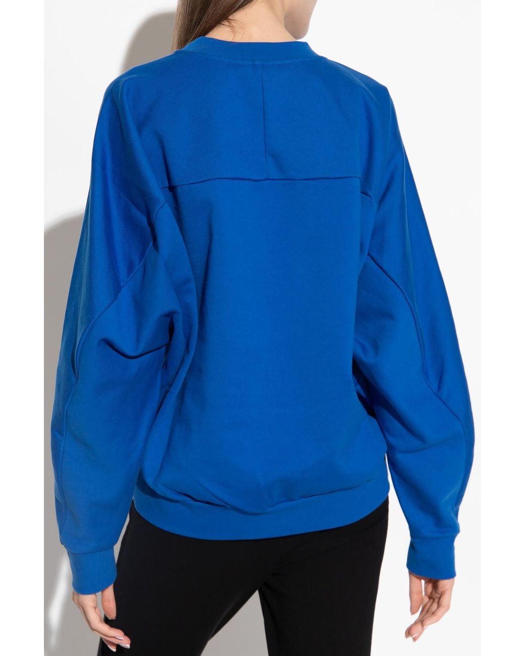 McQueen Blue Skull Printed Crewneck Sweatshirt
