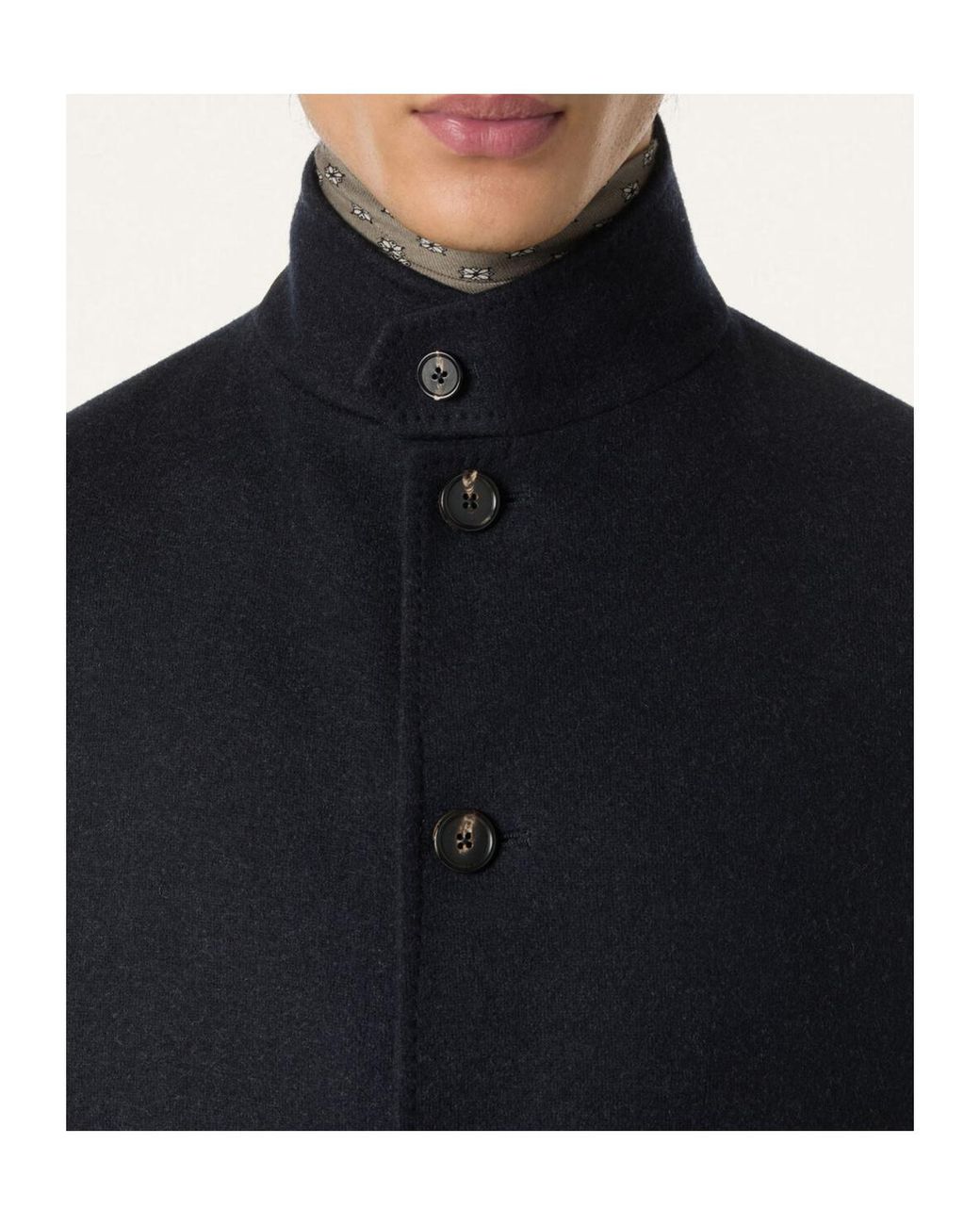 Loro Piana Blue Single Breasted Coat for men