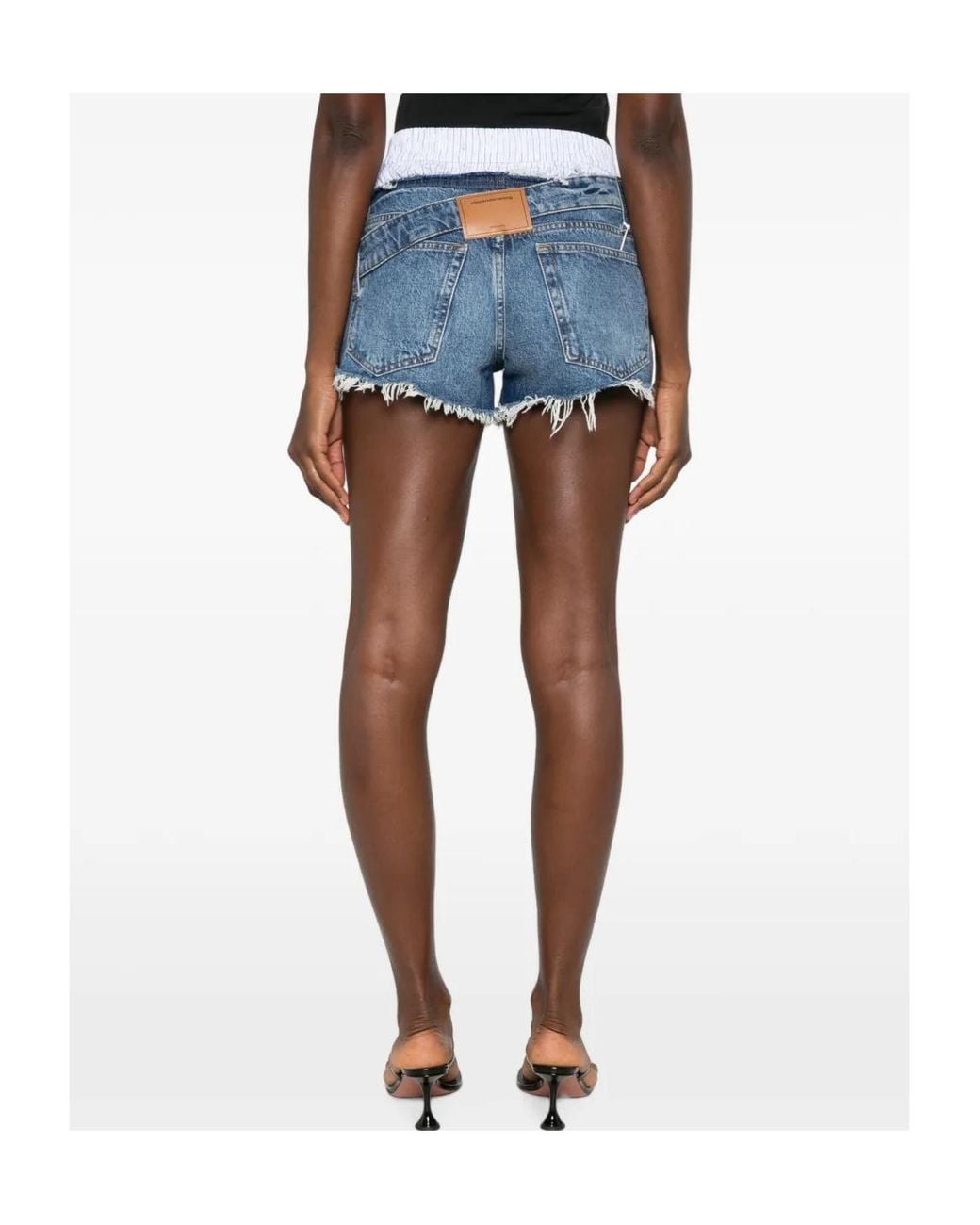 Alexander Wang Blue Asymmetric Cutoff Jeans