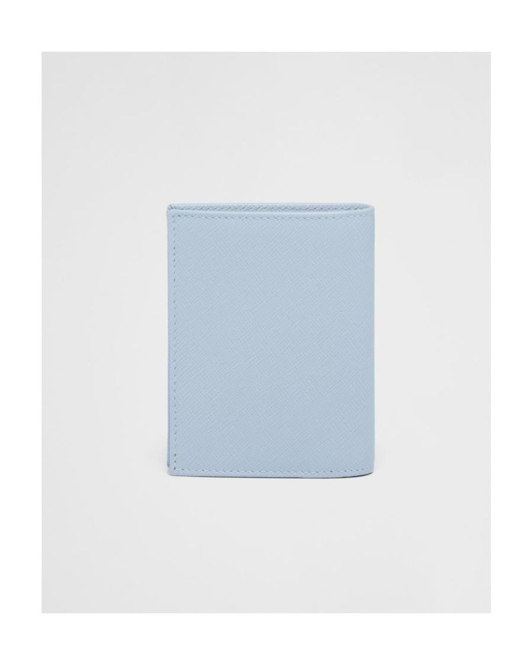 Prada Blue Small Saffiano Leather Wallet