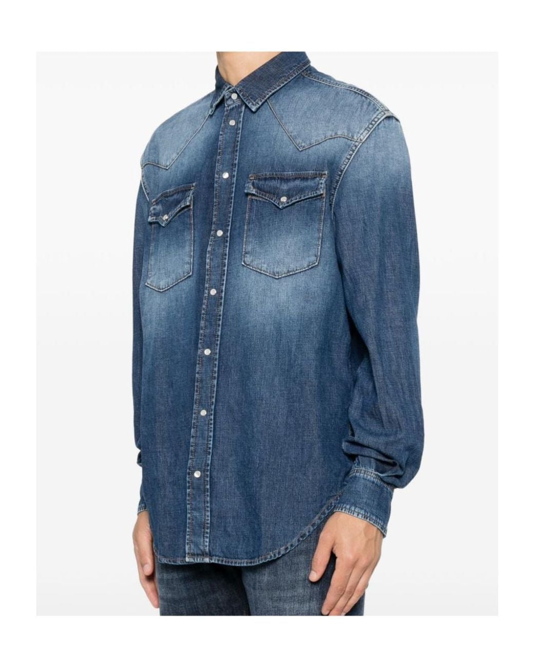 Dondup Blue Denim Shirt for men