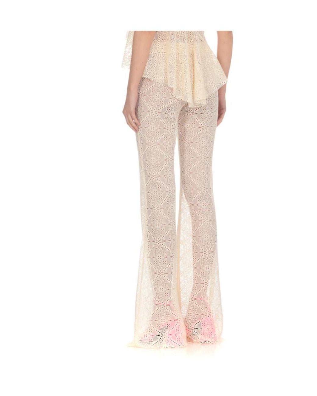 DSquared² White High Waist Flared Pants