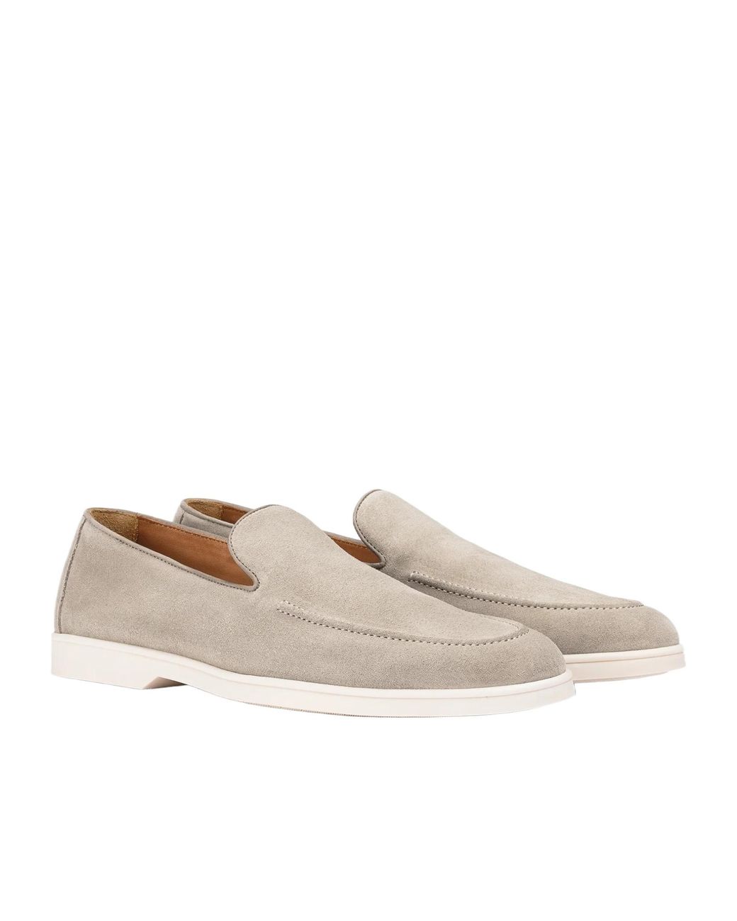 Doucal's White Round Toe Loafers for men