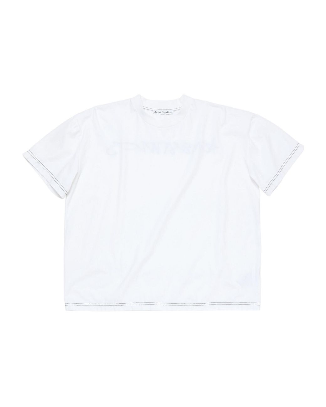 Acne White Logo-Print T-Shirt for men