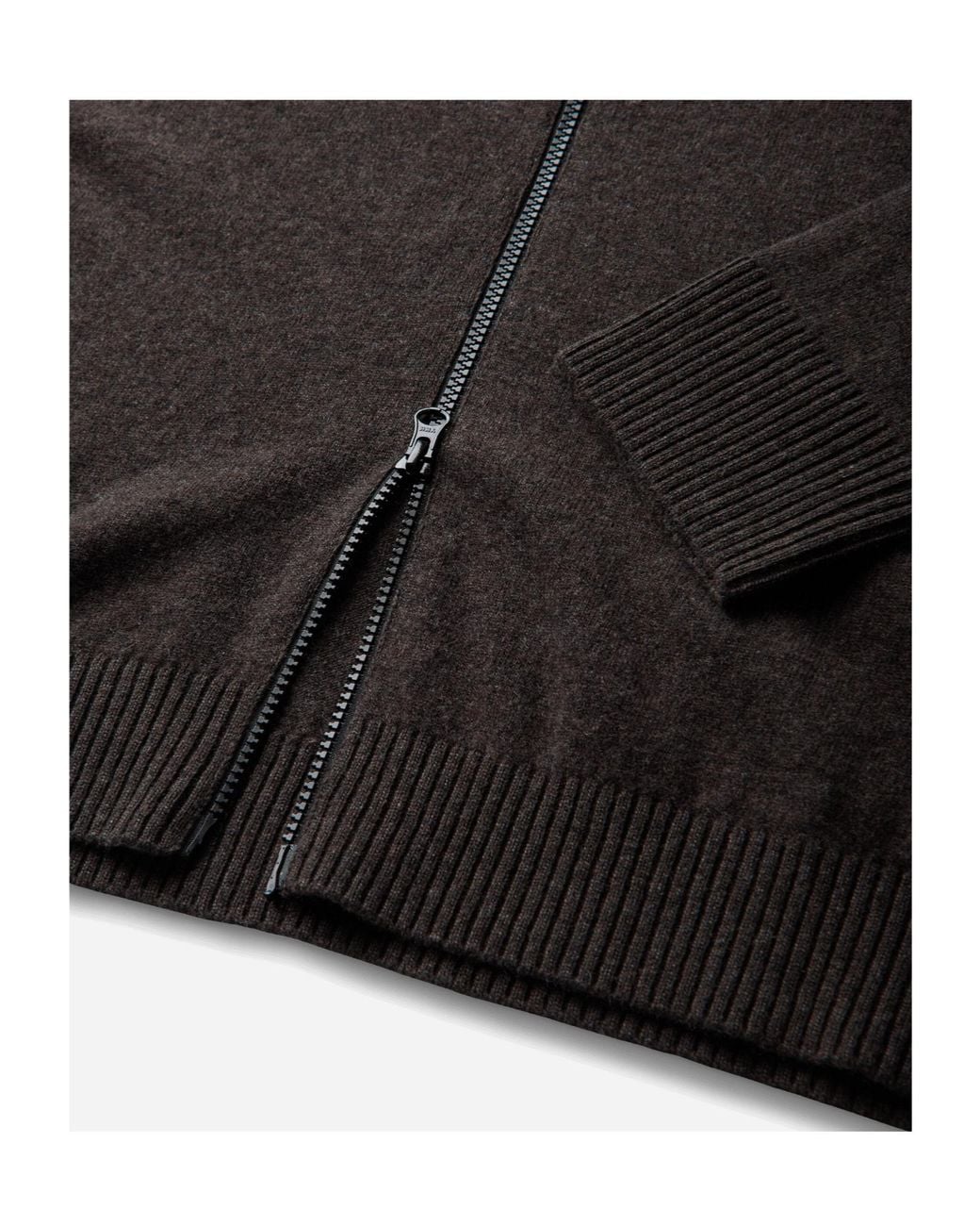 Stone Island Black Logo-Patch Zip-Up Wool Sweater for men