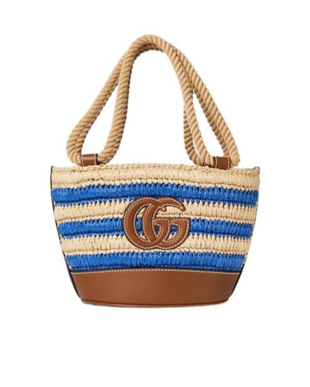 Gucci Blue Woven Mini Bucket Bag
