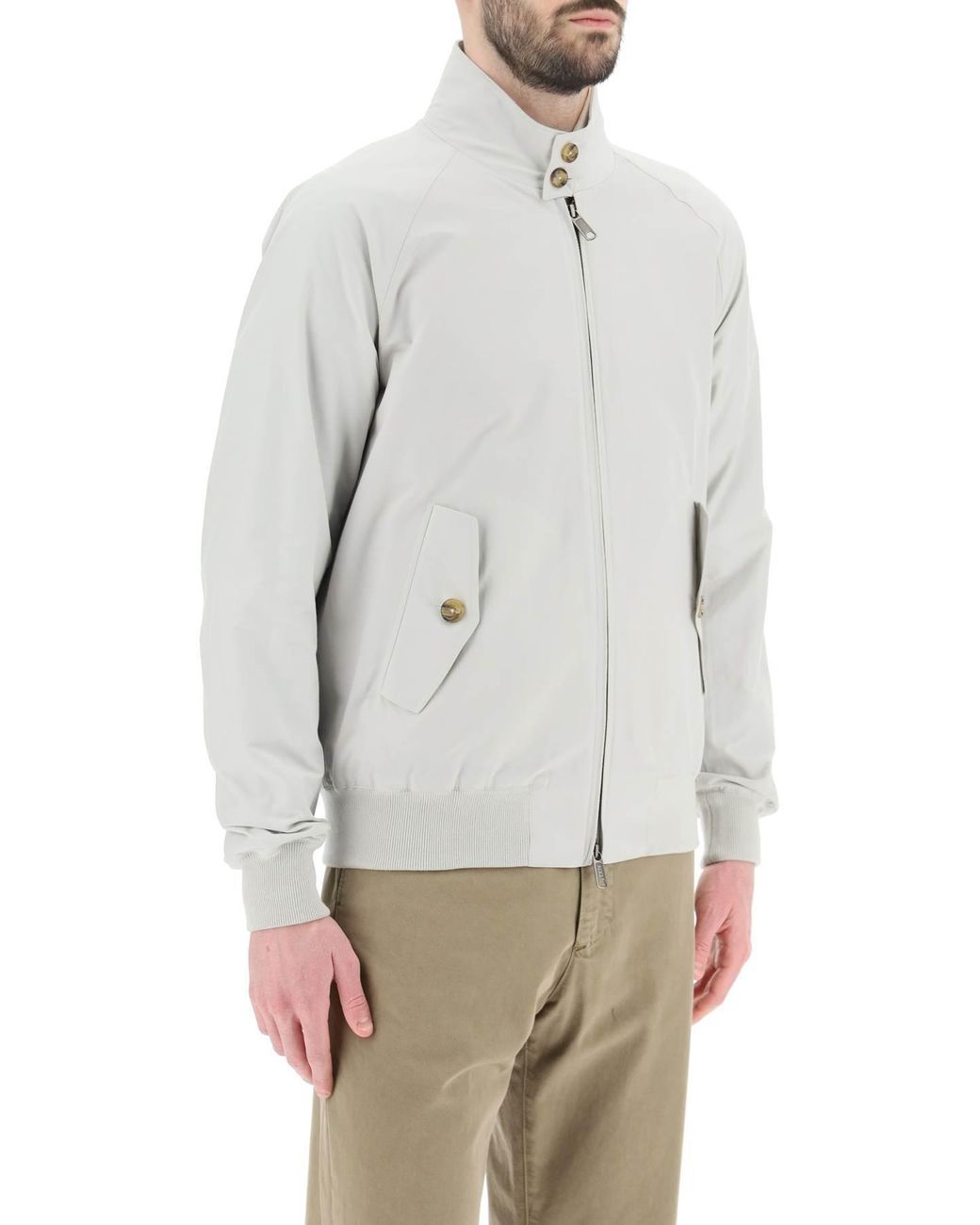 Baracuta Gray G 9 Harrington Zip-Up Bomber Jacket for men