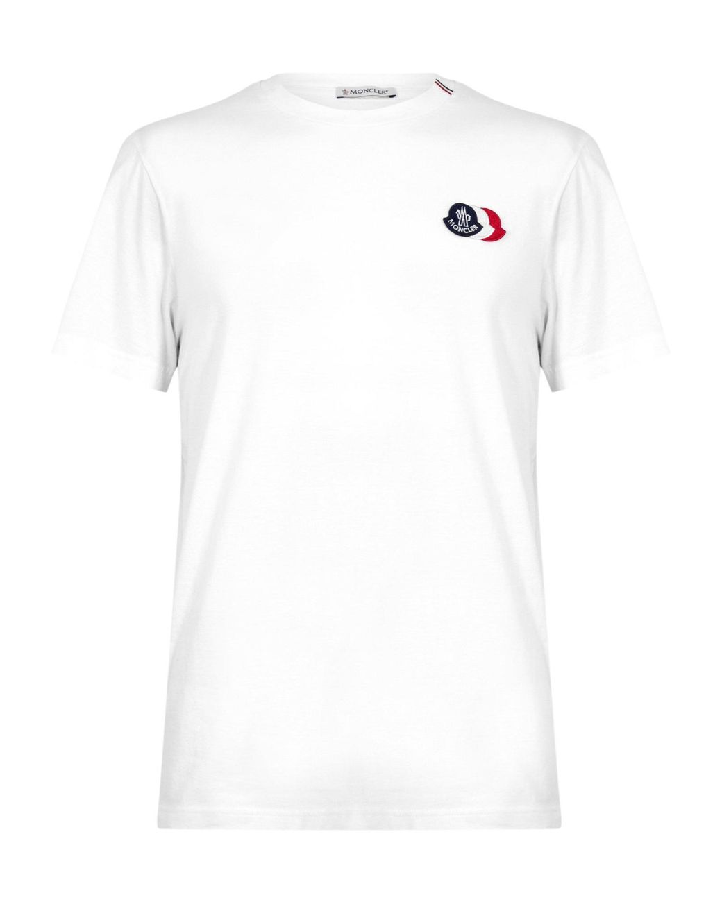 Moncler White Logo Crew Neck T-Shirt for men