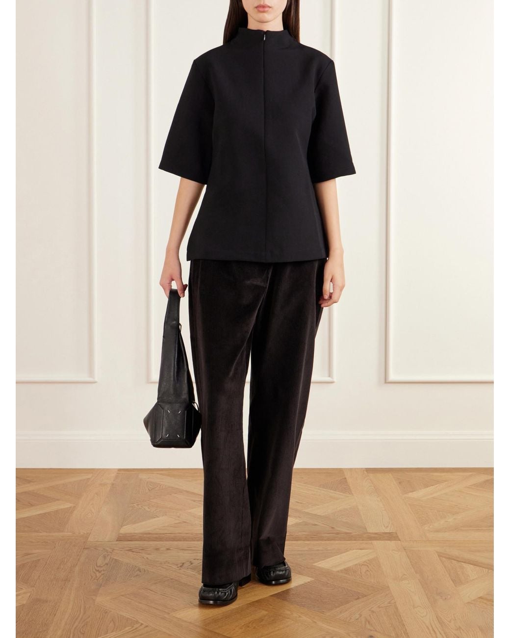 Studio Nicholson Black Taler Wool-Blend Top