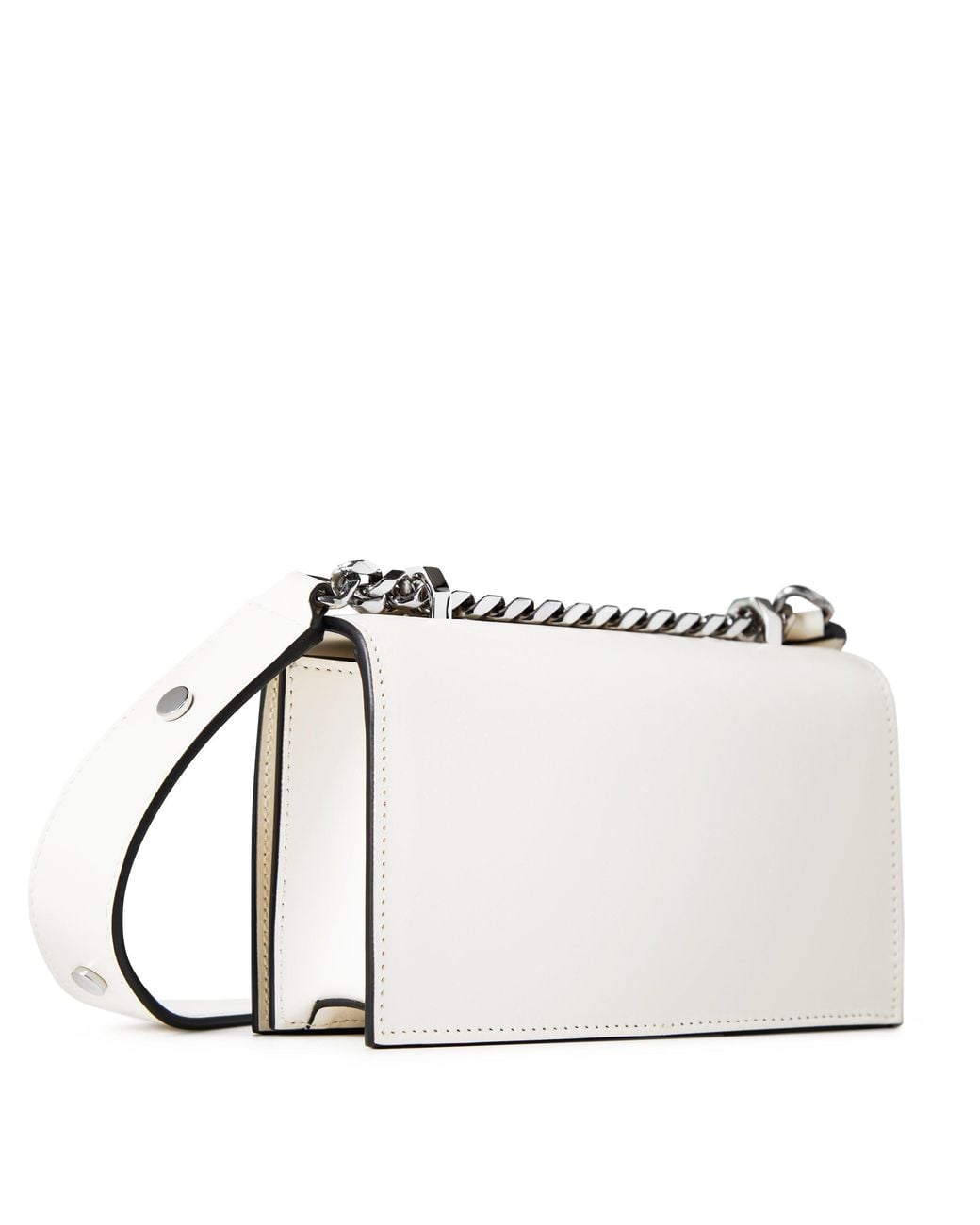 McQueen Natural Solid Color Satchel Bag