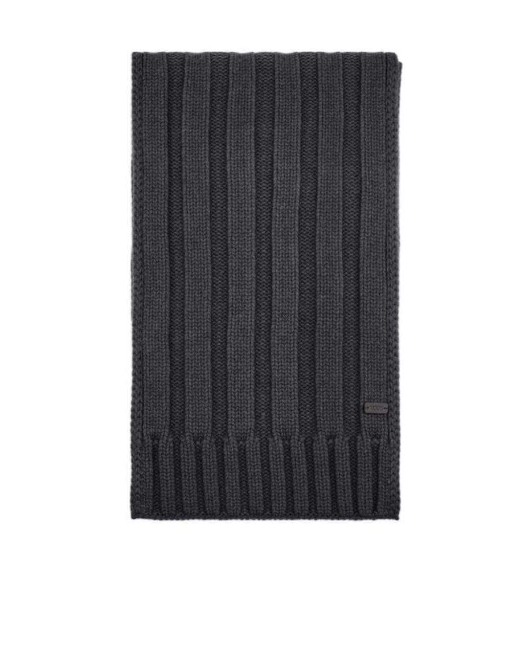 Tod's Black Ribbed-Knit Scarf for men