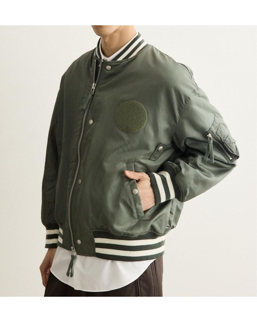 Comme des Garçons Green Comme Des Garçons Homme Patch Oversized Bomber Jacket for men