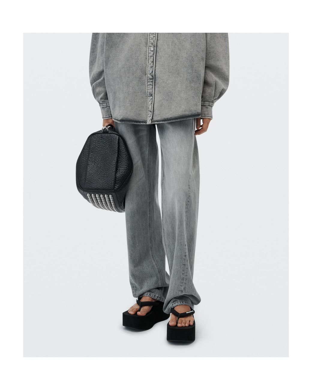Alexander Wang Gray Float Shadow Pocket Mid-Rise Relaxed Jeans