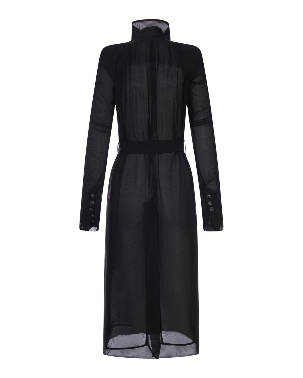 Rick Owens Black Maria Belted Trench Coat