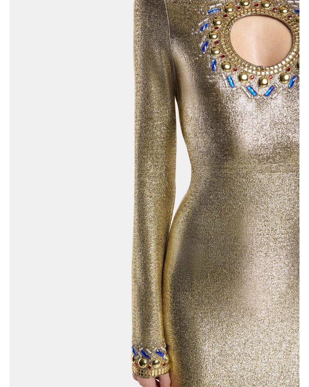 Rabanne Natural Temporary Crystal-Embellished Maxi Dress