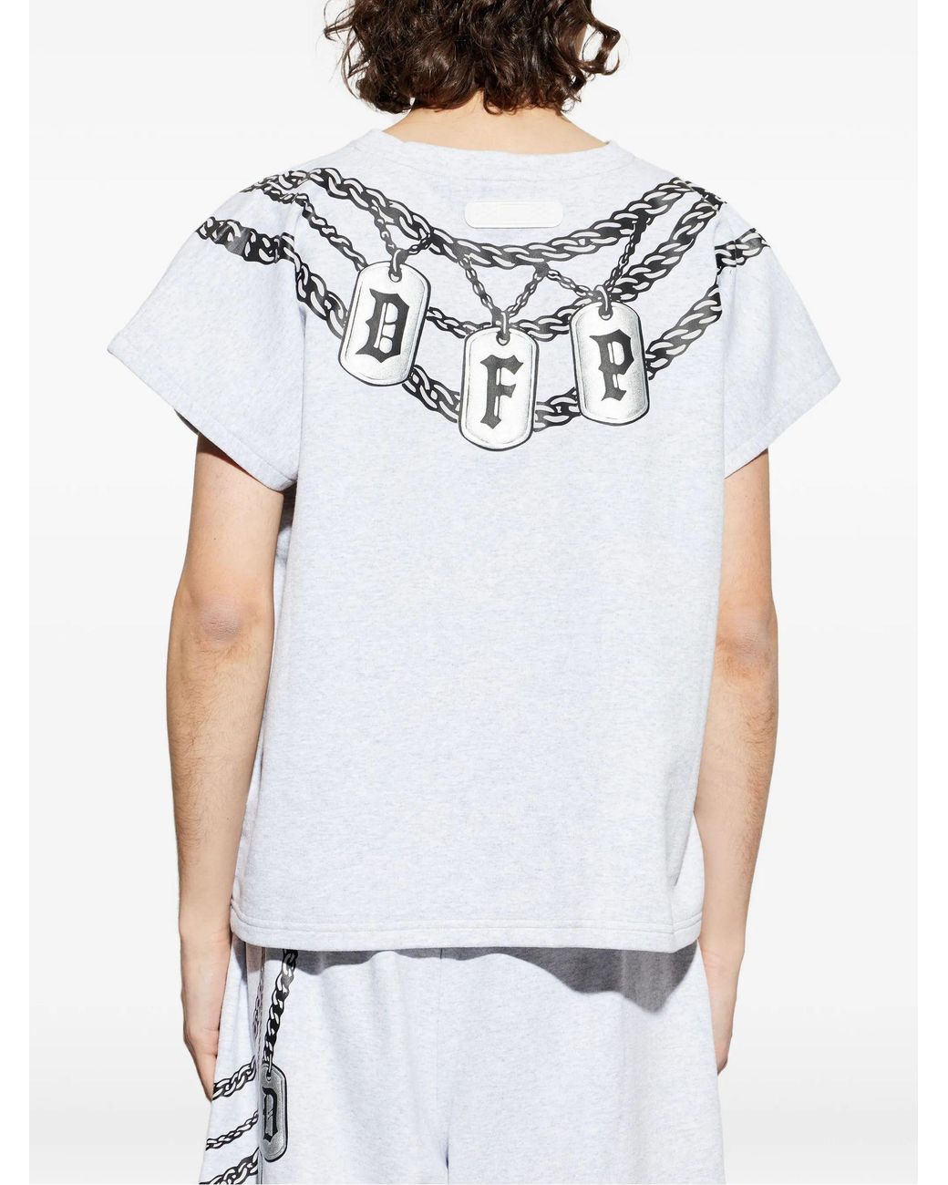 PDF CHANNEL Gray Pdf Graphic V-Neck T-Shirt for men