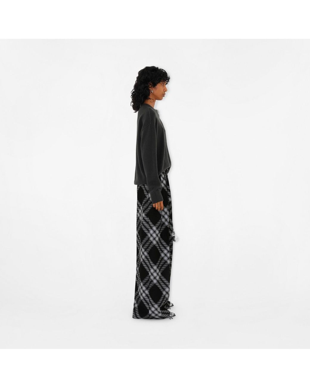 Burberry Black Ekd Safety Pin Detailed Knitted Jumper
