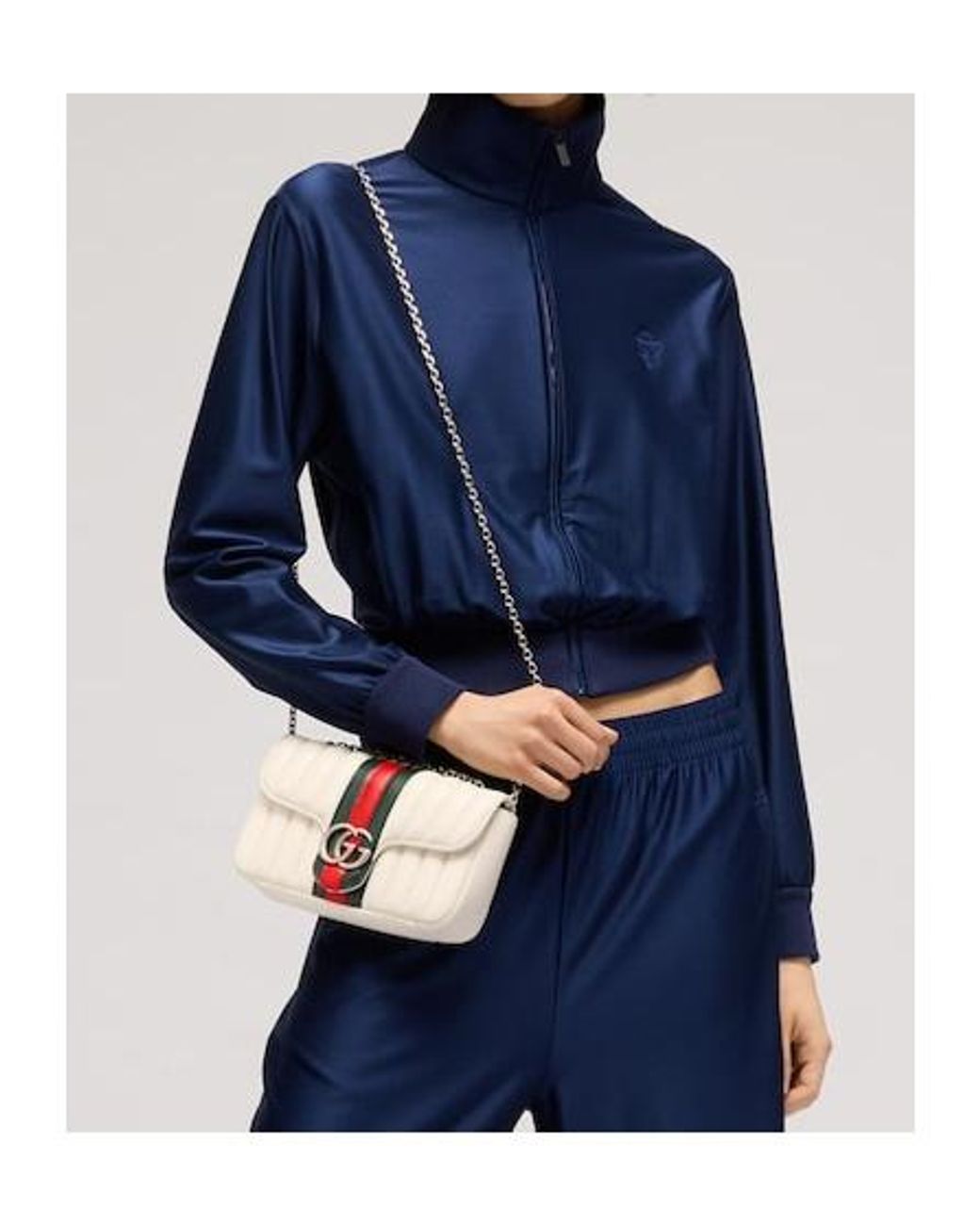 Gucci White Jetset Gg Marmont Small Shoulder Bag
