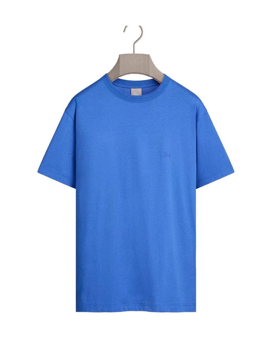 Dior Blue T-Shirt With Embroidery, Relaxed Fit for men