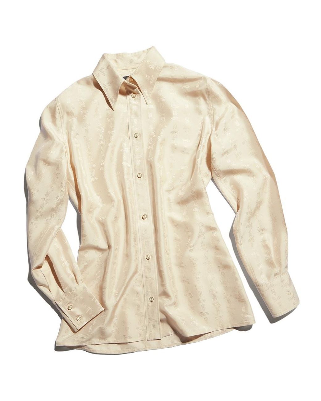Gucci Natural Interlocking-G Button Jacquard Shirt