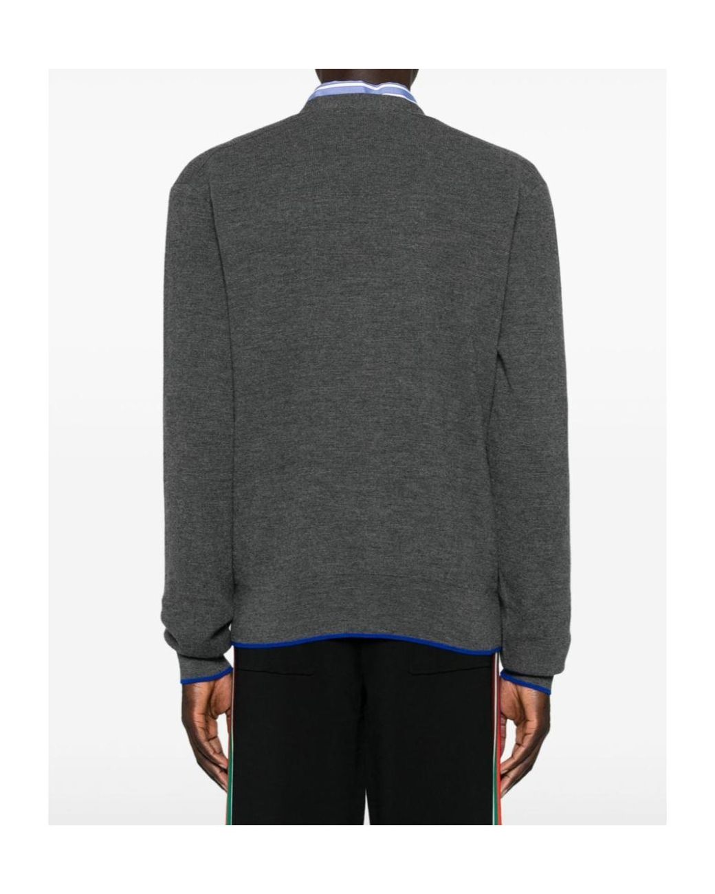 Burberry Gray Equestrian Knight Cardigan for men