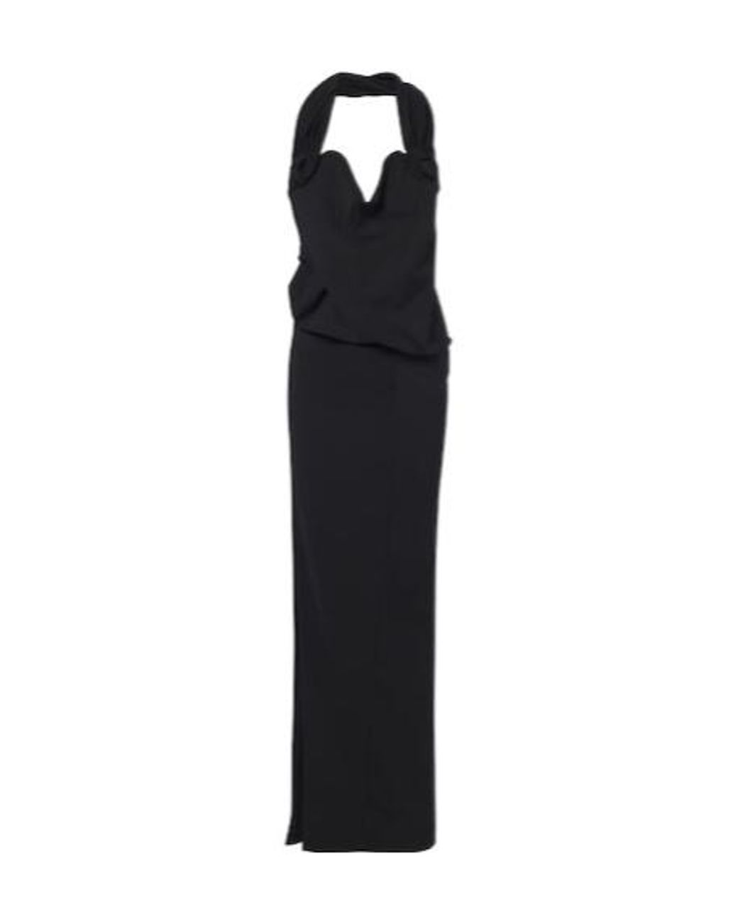 Magda Butrym Black Floral-Appliqué Wool-Blend Gown