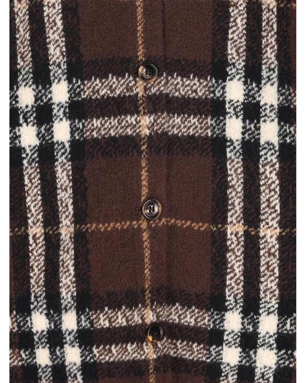 Burberry Brown Checked Button-Up Shirt