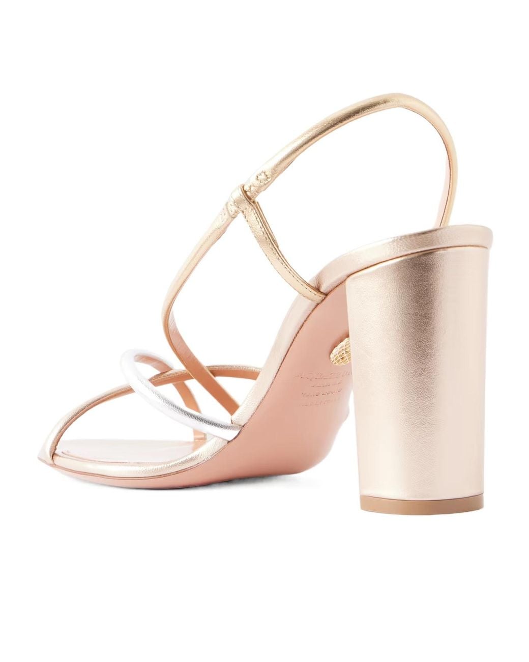 Aquazzura Metallic Solid Leather Sandals