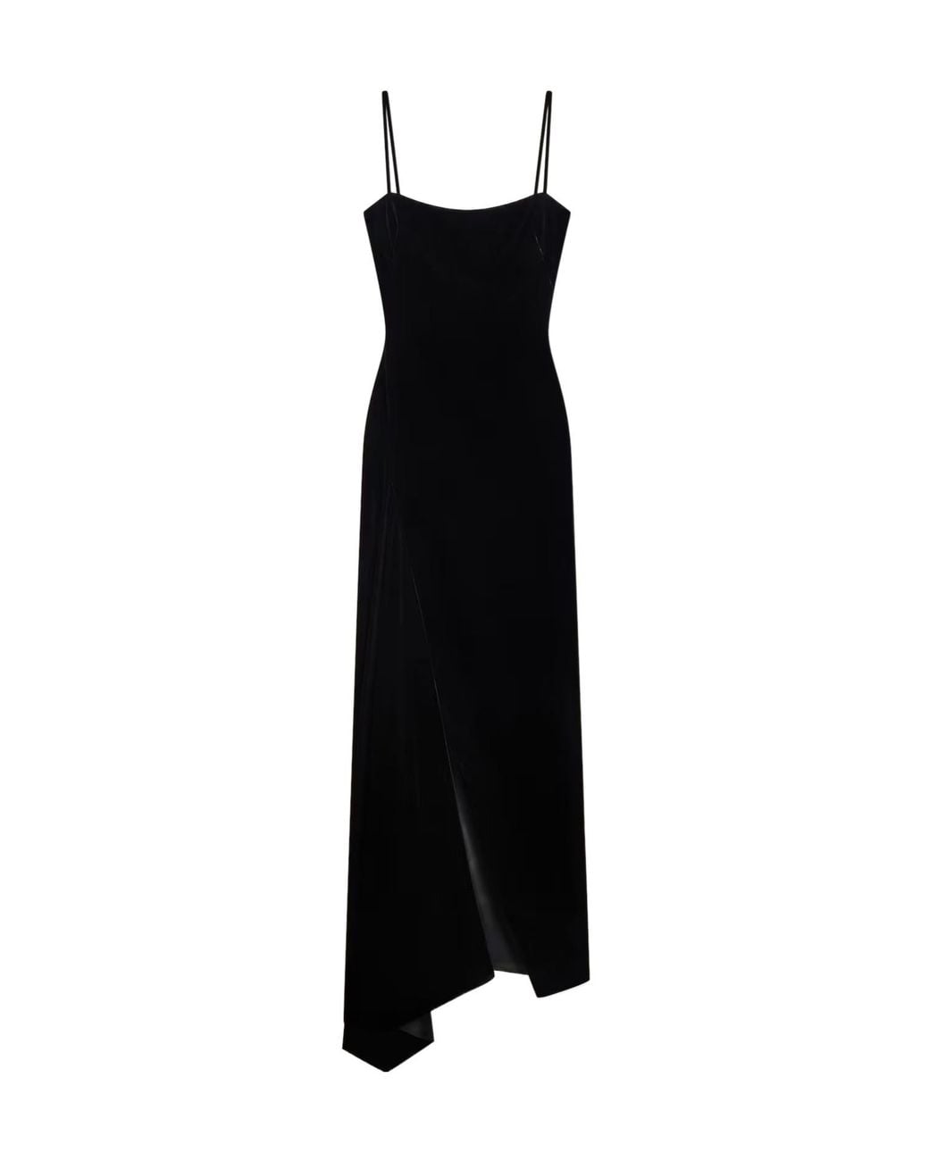 Givenchy Black Sliced Long Slashed Dress