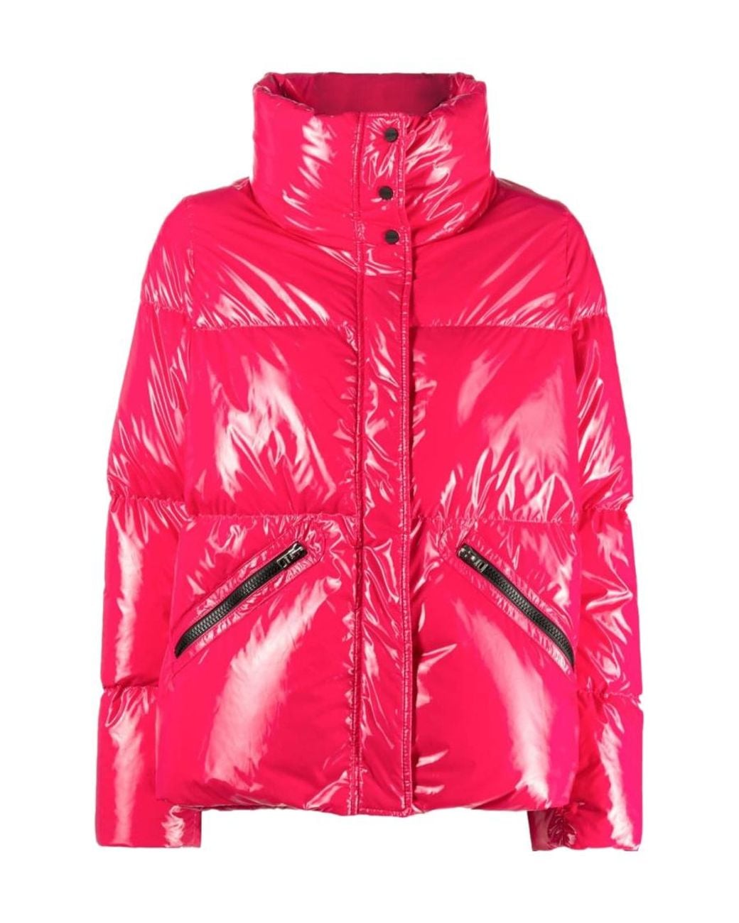 Herno Red Funnel-Neck Puffer Jacket