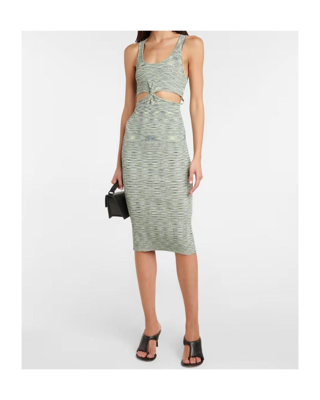 Jonathan Simkhai Green Striped Sleeveless Dress