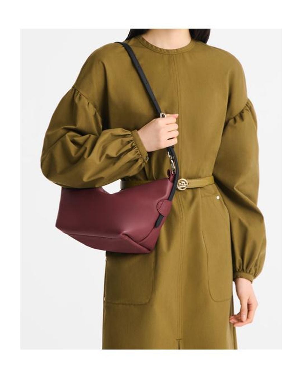 Longchamp Purple Le Slouchy Leather Shoulder Bag