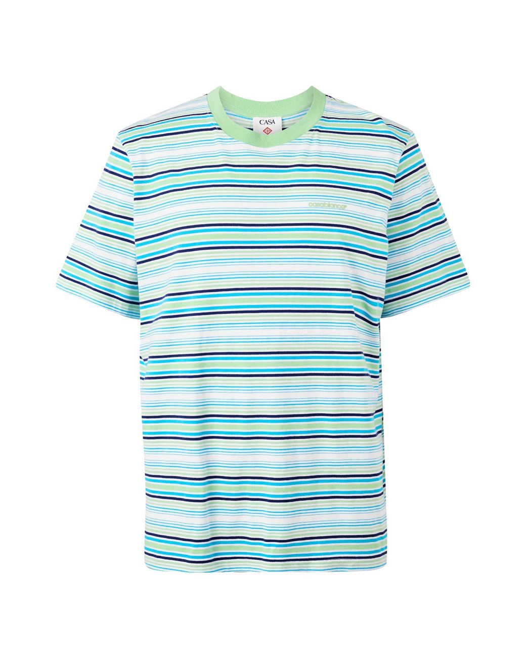 Casablanca Blue Casa Striped T-Shirt for men
