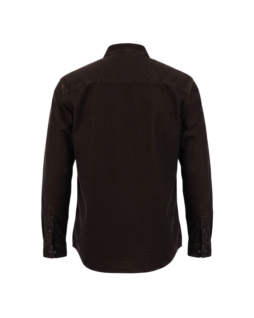 DIESEL Black Point Collar Corduroy Long Sleeve Shirt for men